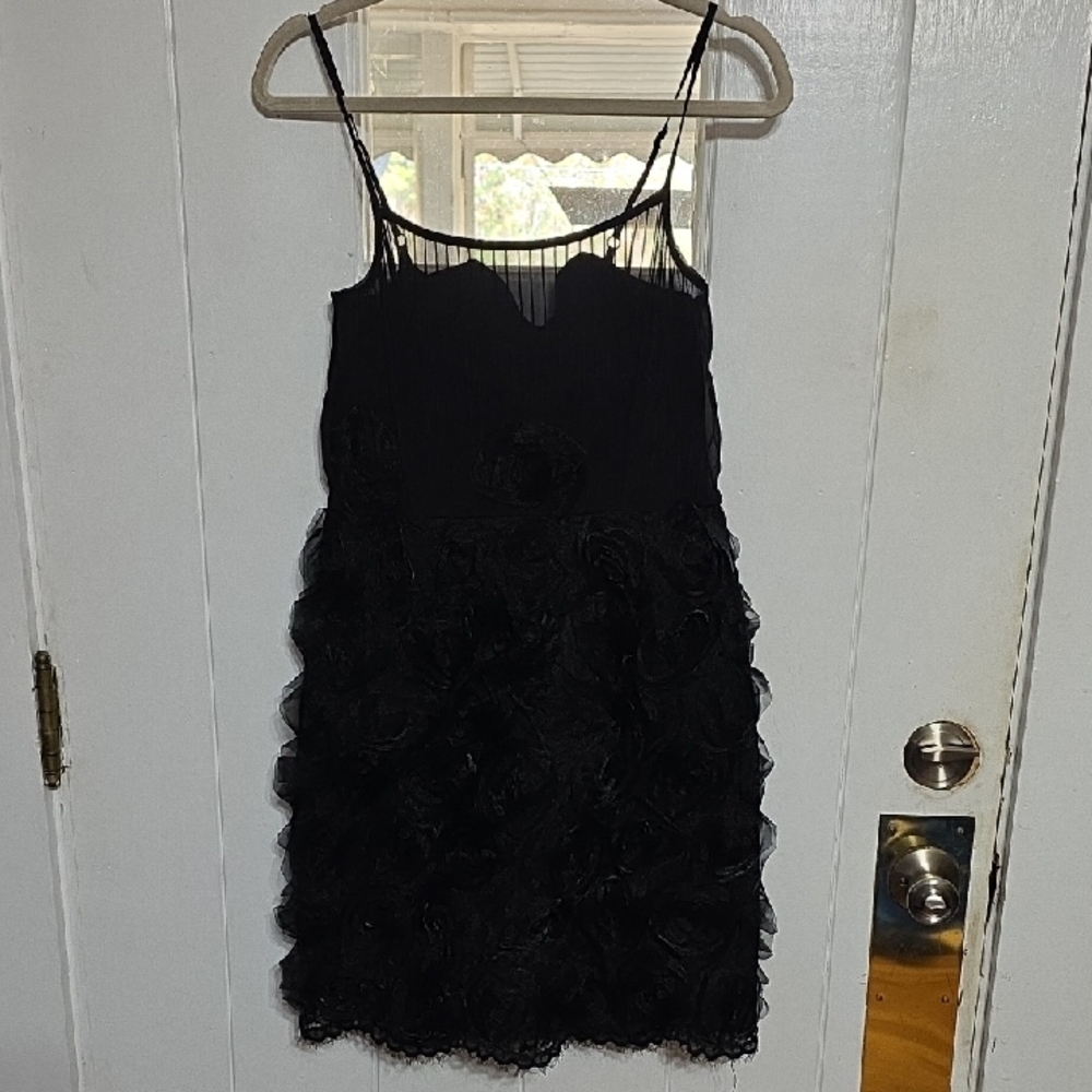 NWOT Marc By Marc Jacobs Womens Holiday Party Dress Black Rosettes Gold Zip Sz 6